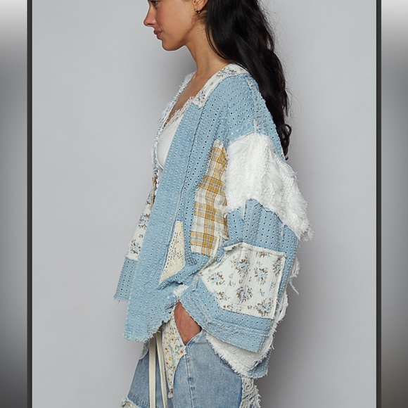 # 274 POL. 🩵 Patchwork Kimono Cardigan - Picture 3 of 5